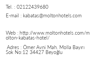 Molton Kabata Hotel iletiim bilgileri